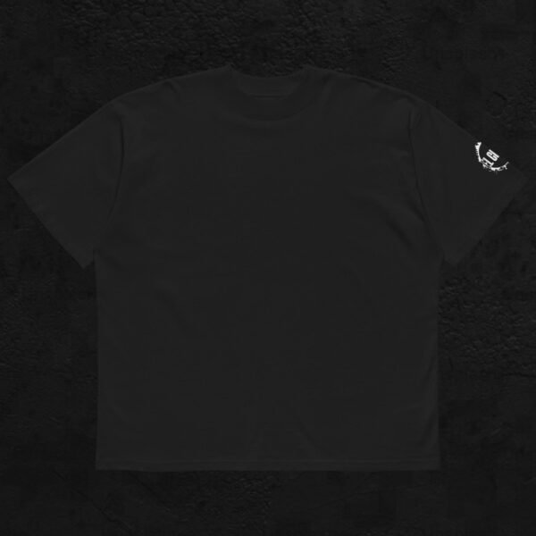 unisex organic oversized high neck blaster 2.0 t shirt black front 6a95be1a35779.jpg