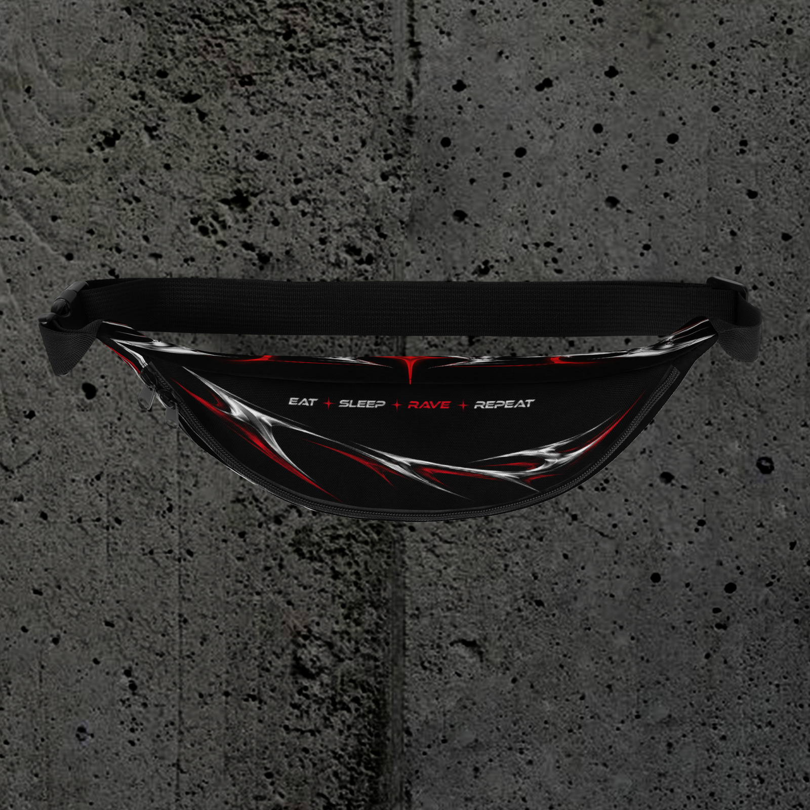 iñonera techno negra con diseño tribal cromado HEC