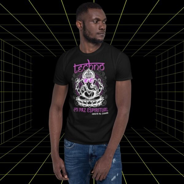 Camiseta rave Mi Paz Espiritual negra vista frontal