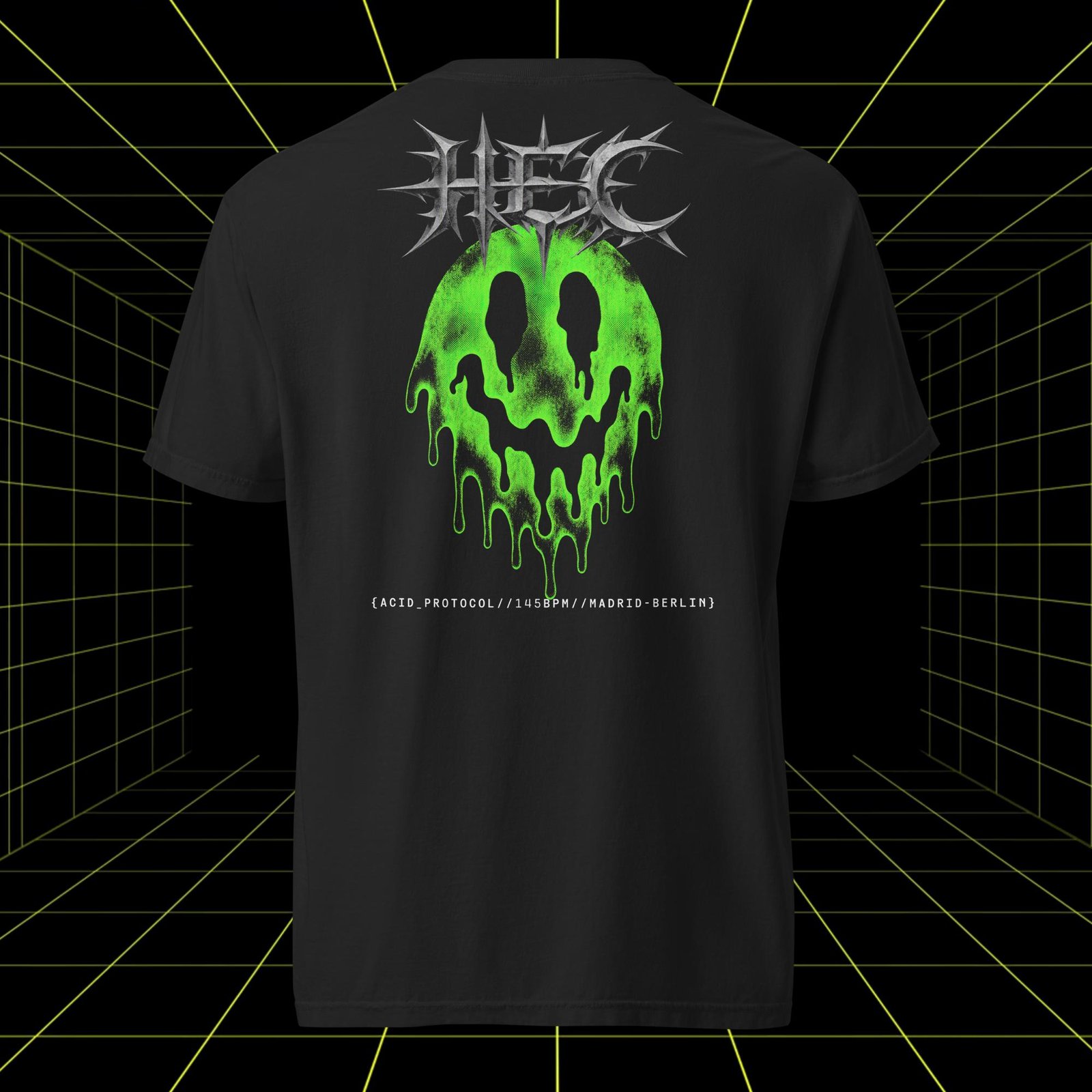 camiseta acid techno negra