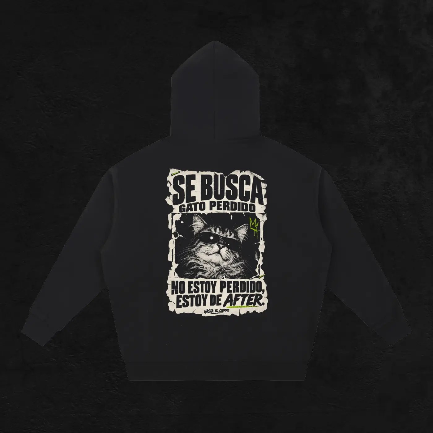 Sudadera oversized «Estoy de After» – Gato Perdido - Imagen 2