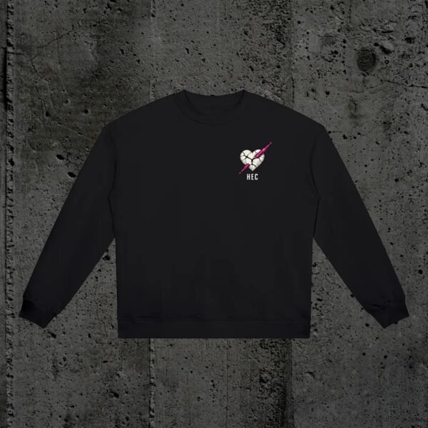 Sudadera Crewneck Heavyweight «Techno, Chupitos y Bloqueo Emocional» – Loose Fit (420 GSM)